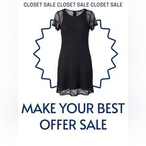 Banana Republic Navy Mesh Short Sleeve Dress